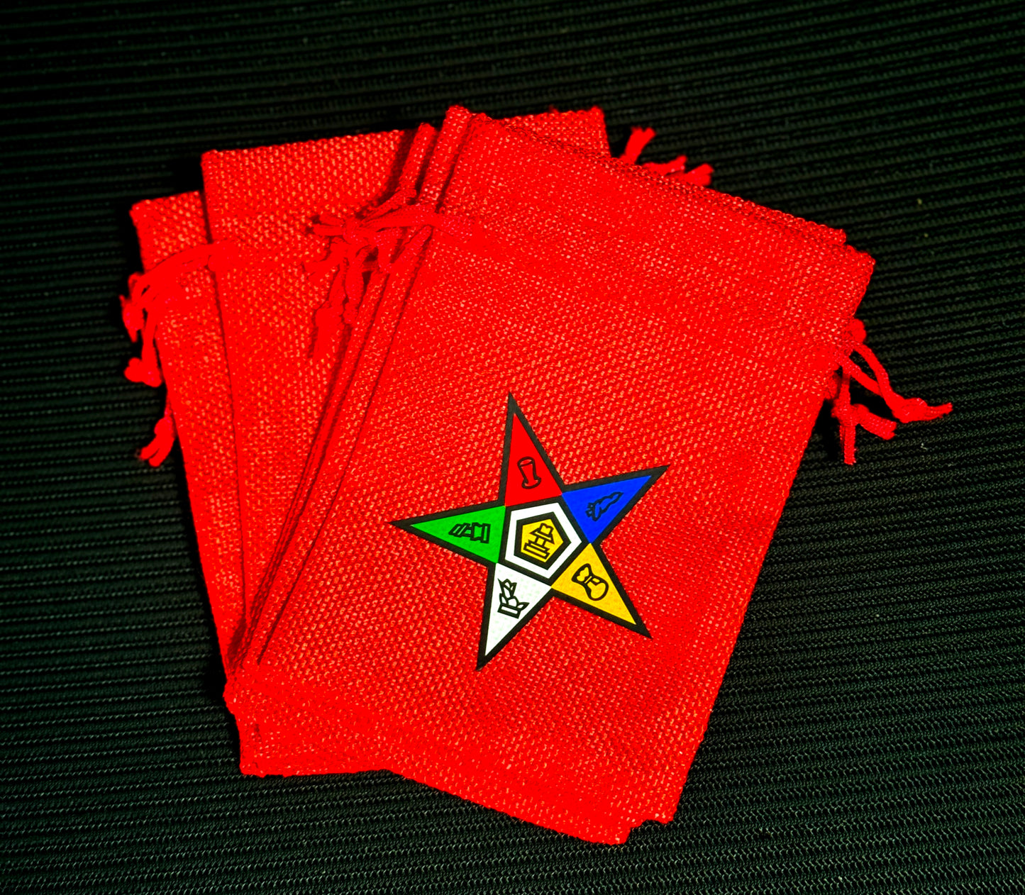 Order of Eastern Star (OES) Gift Bags | OES Burlap Bag  - Pentagon Point Up - 550strong