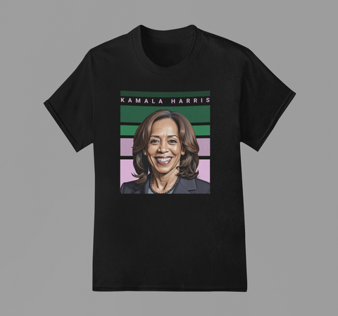 Kamala Harris Shirt - Retro Line Pink and Green Edition