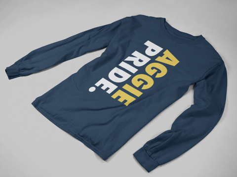 Aggie Pride, Mom, Dad, Aunt, Uncle, Cousin, and Grand Blue Long Sleeve Shirt