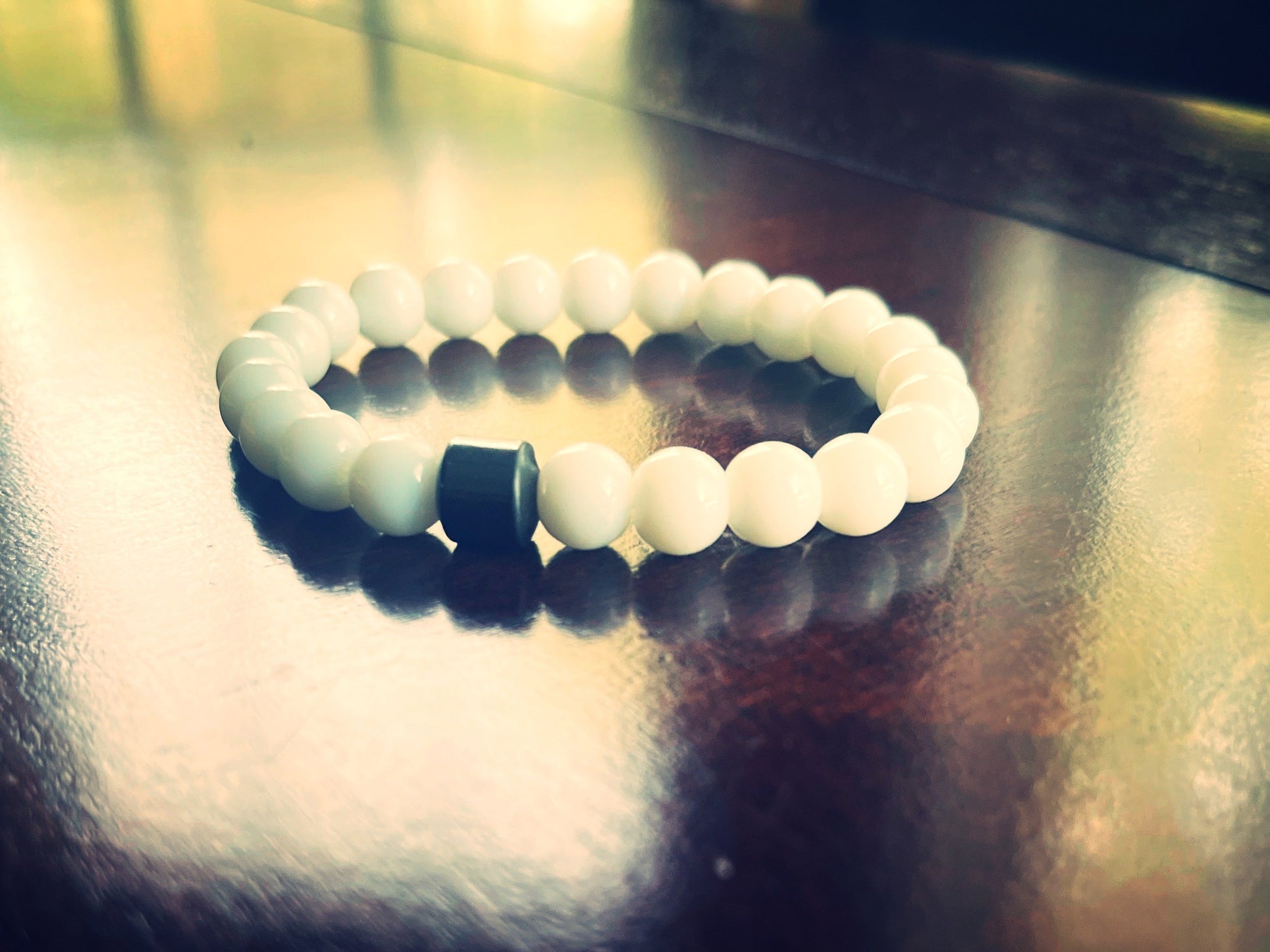 Natural Stone Beaded Bracelets with Hematite | Natural Stone Beaded Bracelet - 8mm; 19-19.5 cm - 550strong