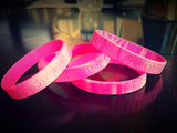 Breast Cancer Awareness Pink Ribbon Silicone Bracelets | Strength, Faith, Courage, and Hope in Pink Bracelet