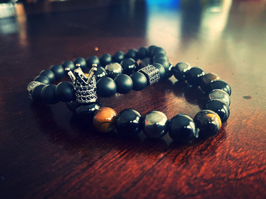 I Am King Set -  Obsidian, Tiger's Eye, and Hematite - 550strong