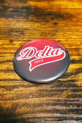 Delta Sigma Theta Button - Delta Swoosh II - 2.25"