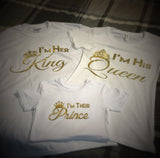 Family - King,Queen,Princess or Prince T-Shirt - White w/ Gold Graphics - 550strong