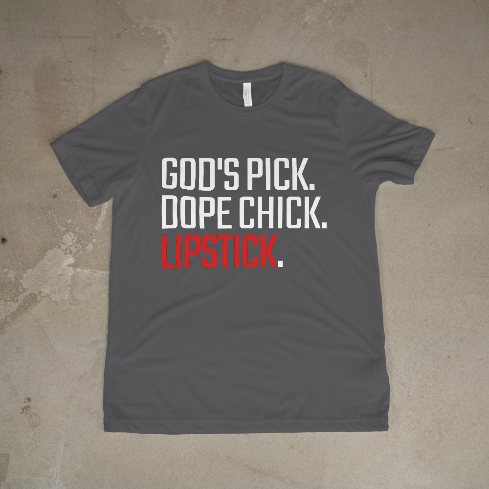 God’s Pick Dope Chick Lipstick Shirt | Women Empowerment Tee | Faith Based Graphic T-Shirt | Stylish Black Girl Magic Tee - 550strong