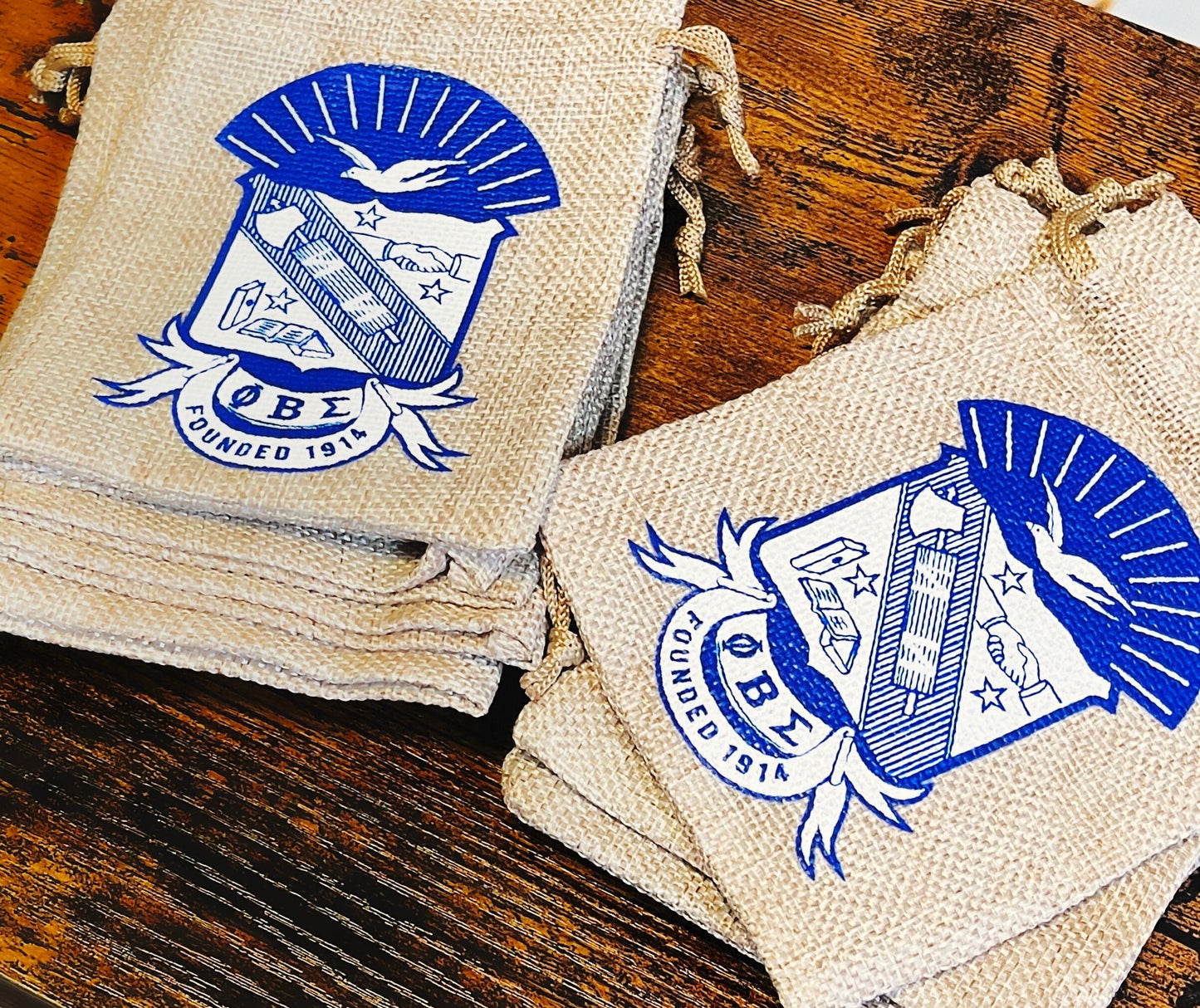 Phi Beta Sigma Gift Bags / Burlap Bags - 550strong
